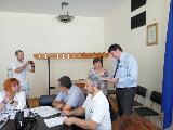 Връчване на дипломи за акад. израстване на проф. д-р Снежана Гочева-Илиева, Зара Данаилова - Стойнова, ас. Христо Христов,  Пеньо Георгиев